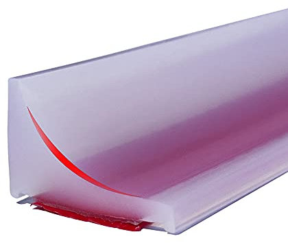 100CM Schwallschutzleiste Dusche Selbstklebend,Duschdichtung Schwallschutz,Duschwasserstop rahmenlose Duschtür,Silikon Duschschwelle Wassersperre Dusch boden,Wasserdamm für Bad und Küche(transparent)