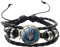 Tryzub Ukraine Armband Ukrainisches Symbol Glas Cabochon mehrschichtige Leder Armbänder hochwertige Herren Armreifen