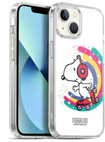 Head Case Designs Offizielle Peanuts Farbiger Schlittschuhlauf Snoopy Plankenweg-Spritzpistole Gel Handyhülle Hülle [Militärischer Schutzgrad] Kompatibel mit Apple iPhone 13