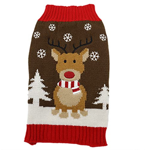 HRTTSY Weihnachten Hundepullover, Winter Warmer Hund Katze Pullover Kleidung Haustier Mantel Kostüm Welpenpullover Pullover Bekleidung für kleine mittelgroße Hunde Großer Hund Haustierpullover