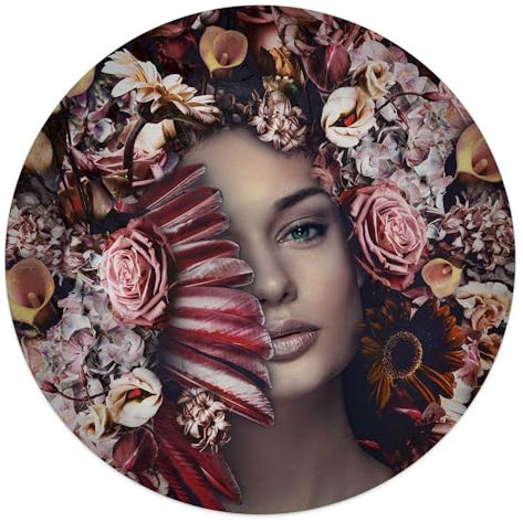REINDERS Glasbild, Flügel, Wohnzimmer, Poster, Wanddeko, Glasbilder, Glas, Rosa, Ø 50cm