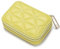 Aileder Lipstick Case with Mirror Genuine Leather Zipper Lipstick Holder Box Small Travel Makeup Cosmetic Organiser Storage Kit for Women Ladies (Yellow)