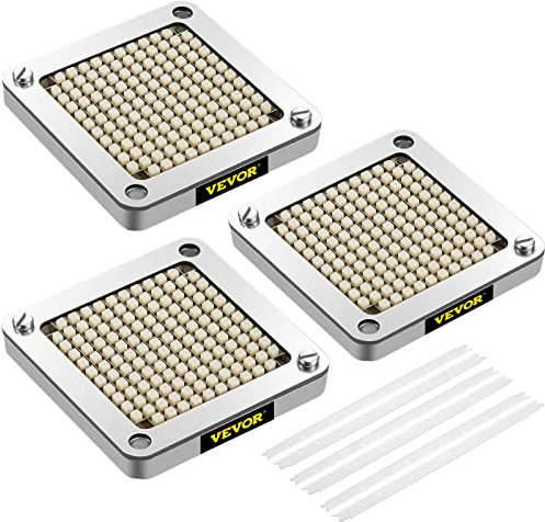 VEVOR Couteau Coupe-frites, 6,35 mm, 3 Lames de Rechange avec 6 Couteaux Supplémentaires, Bloc Poussoir en Acier Inoxydable pour Couper Pommes de Terre, Carottes, Oignons, Concombres, Champignons