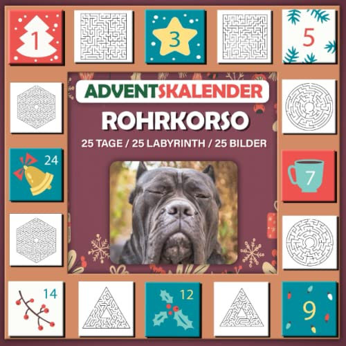 Labyrinth Adventskalender 2023 Buch: Mit Bild von Rohrkorso, schönes Geschenk für Kinder Rohrkorso lieben 25 Tage / 25 Labyrinth / 25 Bilder