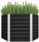 FIRBNUS Pot de Fleurs Extérieur 129x129x77 cm Lit Surélevé de Jardin Contenir Grande Quantité de Sol Jardinière Balcons Patios Terrasse Boîte à Fleurs Plantes Vertes en Acier Galvanisé Anthracite