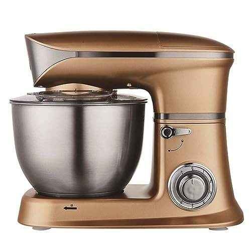 Stand Mixer for Baking Powerful Food Mixer Dough Blender with K-beater, Dough Hook, Whisk and 6.5 Litre Bowl, 1300W (Color : Gold)