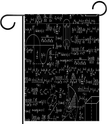 Schwarze Mathematikformel, schwarzes Thema, Gartenflagge, 30,5 x 45,5 cm, Bauernhaus-Dekoration, Outdoor-Flaggen, doppelseitig, vertikales Banner