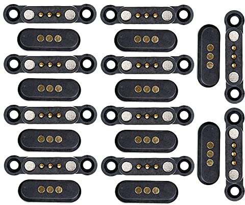 10 Paare Federbelasteter Magnetischer Pogo Pin Steckverbinder 3 Positionen Magnete Rastermaß 2,3 MM DurchgangslöCher Stecker Buchse Sonde
