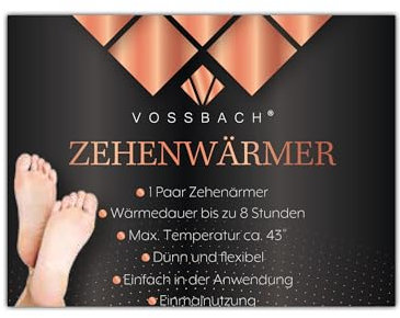 VOSSBACH Zehenwärmer 9,5 x 7 cm 8 Stunden selbstklebend Zehen Einlegesohlen Schuhwärmer Fußwärmer Wärmesohlen (Einheitsgröße, 48, Paar)