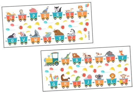 CIMAXIC 2 Blätter Wandtattoo Zug Englisch Alphabet Zug Wandtattoos Alphabet-Wandtattoos kinderzimmer wandsticker wall stickers for room Aufkleber Wohnkultur entfernbar schmücken Bahn