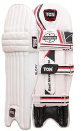 SS TON Glory Batting Leg Guard für Jugendliche | Cricket | Weiß | Jugend | Rechtshänder | Klettverschluss | Cricket Schutzausrüstung