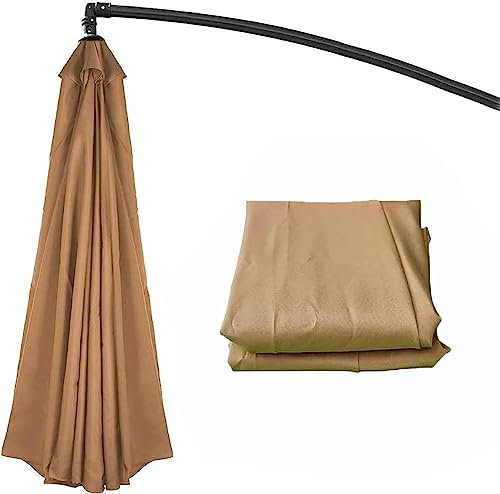 UUDQCD Toile De Rechange Pour Parasol,Toile Parasol 3x3/2.7m/2m 8 Baleines 6 Baleines Toile De Rechange Pour Parasol,Kaki
