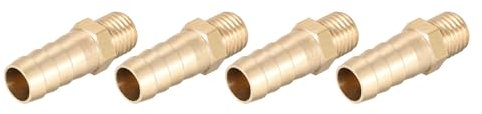 METALLIXITY Latón Manguera Espiga Racor (M10-1.25 Macho x 10 mm De Púas) 4 Uds, Manguera Tubería Conector - para Combustible Aire Agua Aceite Gas