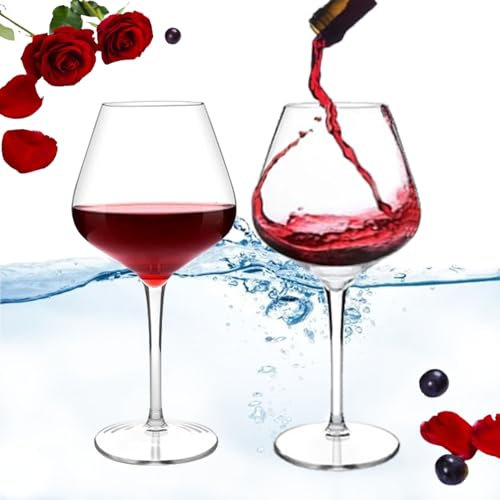 FUBUKIOF Verre À Vin Flottant,Verres À Vin Incassables Au Bord De La Piscine De 18 Oz, Verres À Vin De Piscine Flottants avec Tige, Tasse Flottante avec Tige pour La Piscine