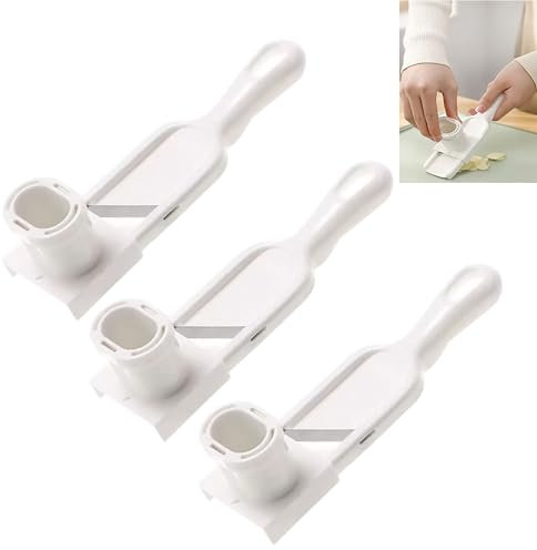 3 Pack Presse-ail et hachoir multifonctionnel, râpe et éplucheur d'ail créatif, gadget hachoir à ail de cuisine, broyeur d'ail manuel en plastique non chargé - Ustensiles de cuisine essentiels pour la