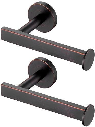 AONEON Lot de 2 porte-rouleaux de papier toilette en acier inoxydable bronze huilé - Accessoire de salle de bain - AN2001ORB-P2