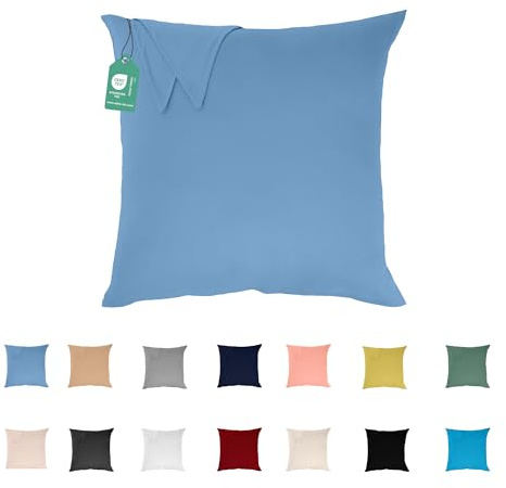 livessa Kissen 80x80 mit Bezug - Kissen mit Kissenbezug aus%100 Baumwolle, Verdeckter Reißverschluss, 13 Farben