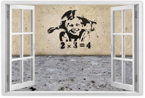 Wandaufkleber, Dekor, Fotoaufkleber, 90 x 60 cm, Banksy Little Girl Sommersprossen Nr. H2851M_WANS1L