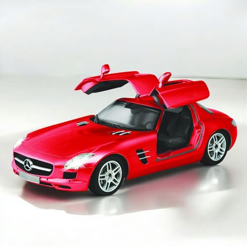 RC ferngesteuertes Auto im Offiziellen Design, Kompatibel mit Mercedes-Benz SLS AMG, Modell-Maßstab 1:16 mit LED-Beleuchtung, Lizenz-Fahrzeug, Spielzeug für Kinder in Jungen Jahren und Erwachsene