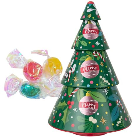 Festliche Keksdosen - Kleine Lebensmittelbehälter Weihnachtsbaum-Süßigkeitsdose, Weihnachtsleckerli-Boxen | Dekorative Weihnachtsbaum-Keksdosen mit Deckel, weihnachtliche dekorative Blechdosen