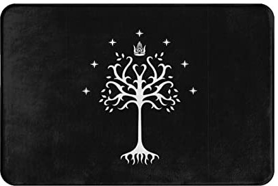 Türmatte Weißer Baum Von Gondor Innenmatte Bedruckt Flacher Fußabtreter rutschfeste Fußmatte Innen, Für Garten, Wohnzimmer, 60 x 40cm