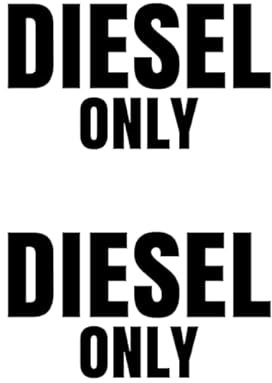 Diesel Only Fuel Decal Sticker for Car Van Fuel Cap Cover Safety Pack of x2