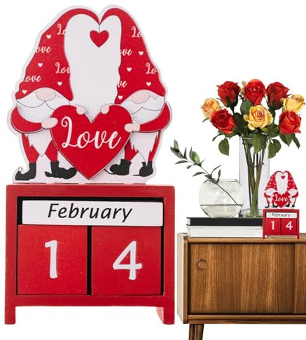 Adventskalender – 3D-Wichtel-Schreibtischkalender aus – Tisch-Valentinstags-Adventskalender – Countdown-Kalender Tischaufsätze für Valentinstag, Geburtstag