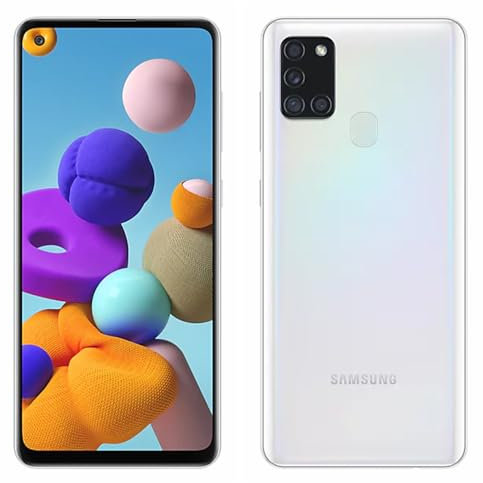 Samsung Galaxy A21s, Double SIM, 128 Go, Blanc, Smartphone 2020, Quadruple Caméra (Reconditionné)