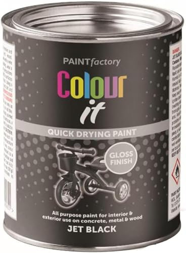 DUAYRA Jet Black Gloss Paint Tin 300ml | Fast Drying Formula | Gloss Finish Multi-Surface Paints | Durable Long Lasting Protection | For interior Exterior Use All Purpose | Concrete, Metal & Wood (1)