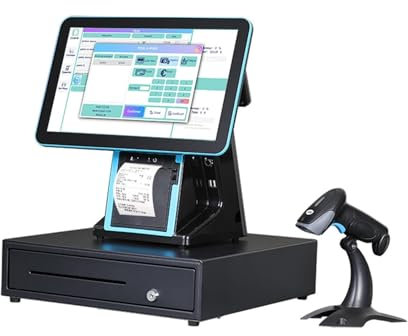 ZKLGS Kassenschublade, 1902A Schwarzer Touchscreen-Kassensystem-Kassenautomat mit eingebautem 80-Zoll-Drucker