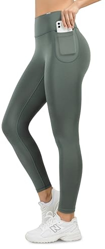SMILODOX Leggings Damen Kelsy, High Waist Sportleggings mit V-Bund & seitlichen Eingrifftaschen, nahtlos im Schritt, figurformende & elastische Yogahose, ideal für Alltag, Fitness, Freizeit & Training