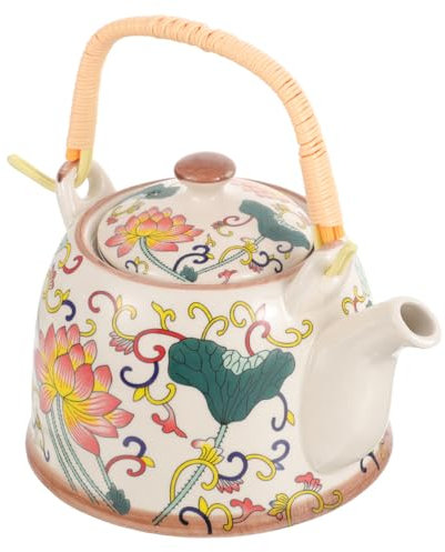 ULTECHNOVO Teiera in Ceramica Vintage Grande Capacità Bollitore Da Tè Decorativo Mano Per Casa e Sala Da Tè Con Conduzione e Conservazione Del Calore Stile Retrò Elegante Adatto Vari Ambienti