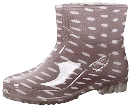 Stivali di gomma da donna, impermeabili, da pioggia, a mezza altezza, da giardino, da giardino, alla caviglia, in gomma, da lavoro, da lavoro, grigio., 37 EU