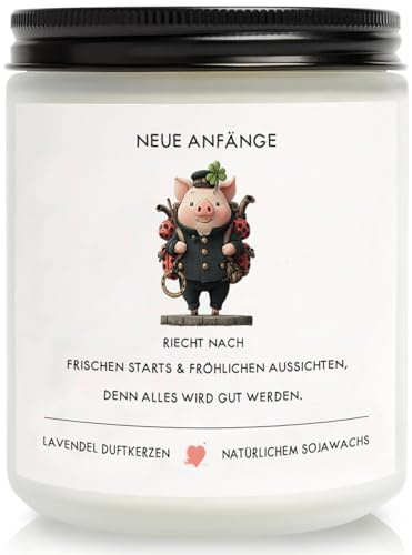 Abschiedsgeschenk Kollegen, Lavendel Kerze Geschenke für Frauen, Neuanfang Geschenk für Freundin Familie zum Abschied Kollegin Renteneintritt Neuer Job Scheidung Hochzeit Einzug Gute Besserung Abitur