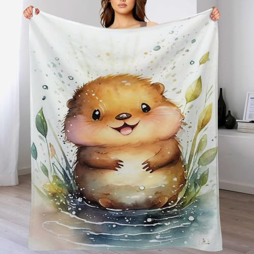 AASWSWW Beaver Blanket Soft Comfortable Warm Blankets Suitable For All Seasons Bed Linen Sofa And Travel Camping Throw （100×130cm）