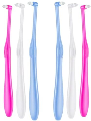6PCS Single Tufted Toothbrushes for Braces and Interdental Cleaning | Deep Cleaning Oral Care Tool, For Orthodontic Braces, Detail Cleaning, For Sensitive Teeth and Gums