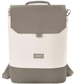 LARKSON Rucksack Damen Creme Grau - Nina - Damen Rucksack mit 16 Zoll Laptopfach für Uni, Arbeit & Reise - Backpack Tagesrucksack Mittelgroß - Wasserabweisend