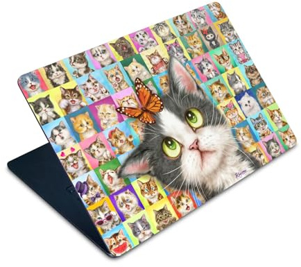 Head Case Designs Offizielle Kayomi Harai Charakter Katzen Grafische Kunst Vinyl Haut Aufkleber kompatibel mit Apple MacBook Air 15 M2 2023