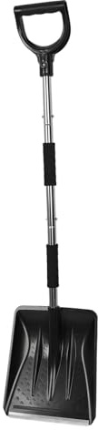 Masyrt Pala quitanieves para coche, extensible, extraíble, giratoria, 3 en 1, de acero inoxidable, para situaciones de emergencia al aire libre, color plateado y blanco