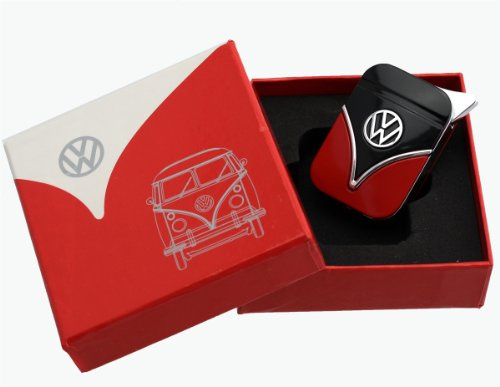 Original Volkswagen Feuerzeug im Frontschild Design - in verschiedenen Farben - Geschenkset (VW-Bulli-schwarz-rot)