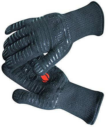 Grill Hitzehilfe, extrem hitzebeständig, Grill-/Grillhandschuhe, hochwertige, isolierte und langlebige feuerfeste Küchenhandschuhe zum Kochen, Grillen, Braten, Backen, Indoor/Outdoor-Zubehör für Männer und Frauen