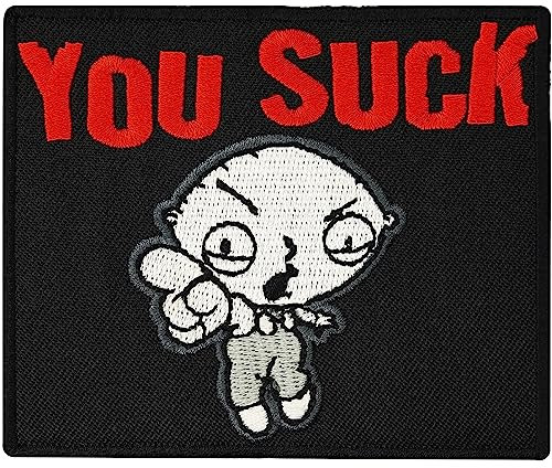 You Suck Family Guy Stewie Rockabilly Heavy Metal Biker Kutte Patch Aufnäher Sticker