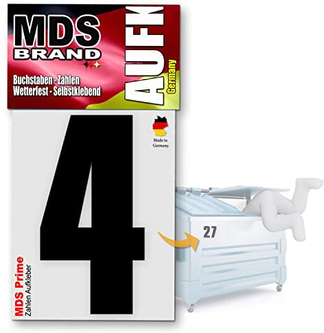 MDS Brand Prime 15cm Zahlen Aufkleber Klebezahlen Selbstklebend Hausnummer Aufkleber Schwarz (4)