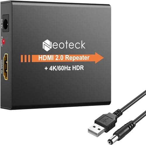 Neoteck HDMI Ripetitore 60M 4K 2160P 3D HDMI 2.0 HDMI Extender Booster Mini Adattatore Metal Shell per PC DVD Sky HD Box PS3 PS4 Satellite Box
