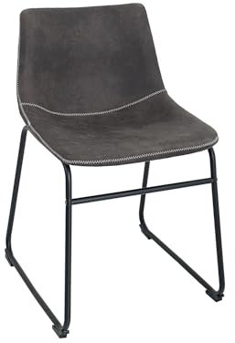 invicta INTERIOR riess-Ambiente Design Stuhl Django Microfaser Bezug Vintage grau mit Eisengestell Esszimmerstuhl Küchenstuhl Tresenstuhl Barhocker Barstuhl Schalenstuhl