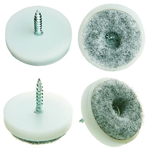 16 Stück Filz-Möbelgleiter mit Schraube – Ø 40 mm – aus Kunststoff/Filzgleiter/Möbelgleiter