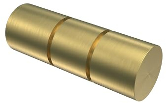 INTERDECO Gardinenstangen Endstücke Rillenzylinder, aus Metall, Messing-Optik, für Vorhangstangen 20 mm und Innenlaufstangen, Typ 1120138, 2 Stück