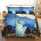 FANSU Bettwäsche Set 3 teilig, 3D Modern Stadt Wahrzeichen Bedrucktes Atmungsaktiv Microfaser Bettwäsche Set Kopfkissenbezug Bettbezug mit Reißverschluss Schließung (135x200cm-2pcs,New York)