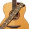 Amumu 5cm Gitarrengurt mit orangefarbener Stickerei - Premium Lederenden - Für Akustik-, E-Gitarren & Bässe - Verstellbar von 94 cm bis 160 cm
