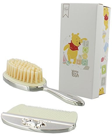 Disneys Geschenkset Babys Kamm und Bürste - Winnie the Pooh - Versilbert (Mit Gravur)